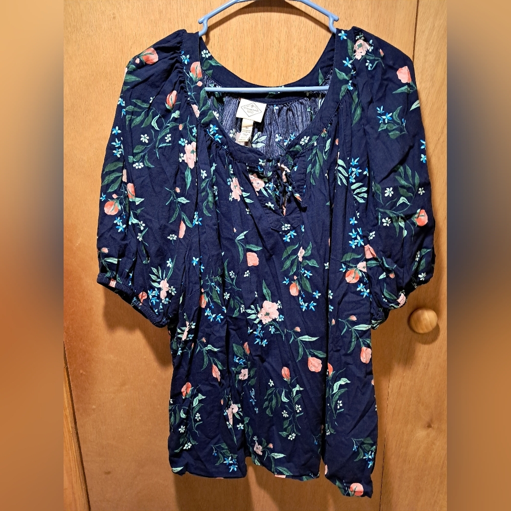 Floral Navy Women's Top